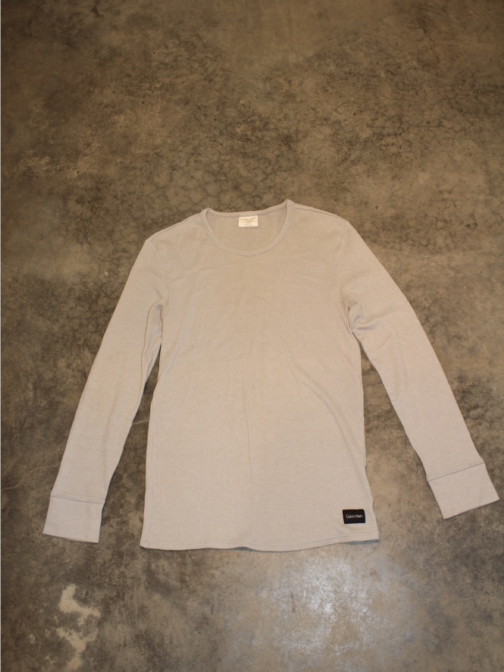 Calvin Klein Heather Gray Ribbed Thermal Long Sleeve